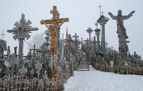 Зима, Lietuva, Hill of Crosses, Kryžių kalnas, Šiaulių raonas