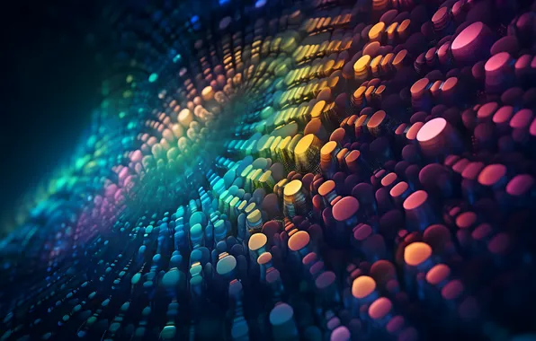 Абстракции, colorful, abstract, dots, simple background, ИИ арт, AI art