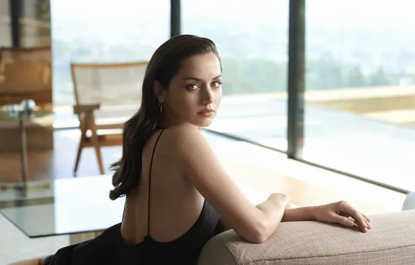 Взгляд, девушка, поза, тень, Актриса, красотка, Ana De Armas