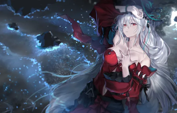 Вода, девушка, ночь, Arknights, Skadi