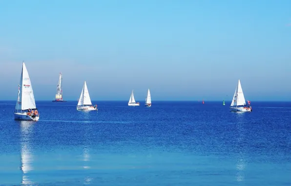 Sea, water, sailboats