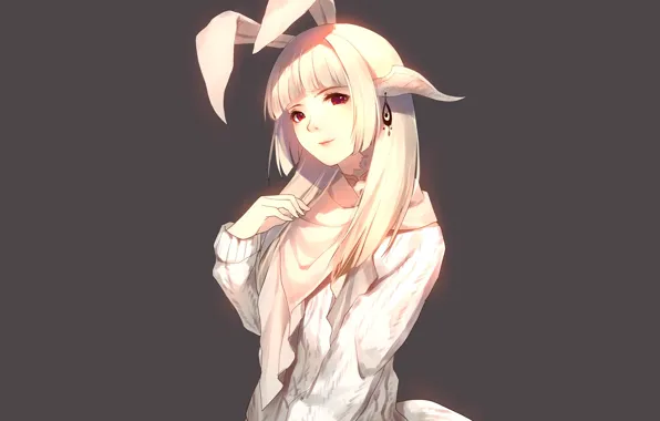 Взгляд, девушка, кролик