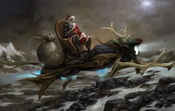 Картинка арт, Санта Клаус, санта, 圣诞快乐~~~！, Xuan Liu, састливого рождества