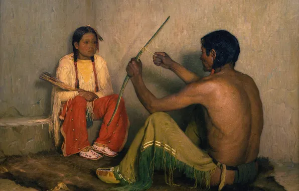 Картинка лук и стрелы, Joseph Henry Sharp, The Broken Bow