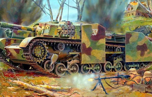Война, рисунок, арт, САУ, штурмовое орудие, 40/43M, Зриньи, Zrínyi