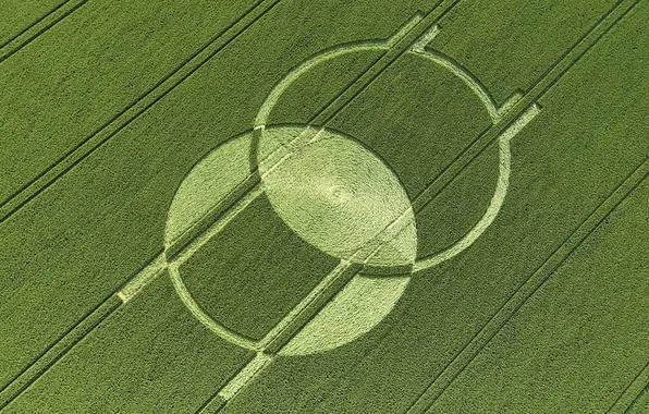 Картинка поле, круги, НЛО