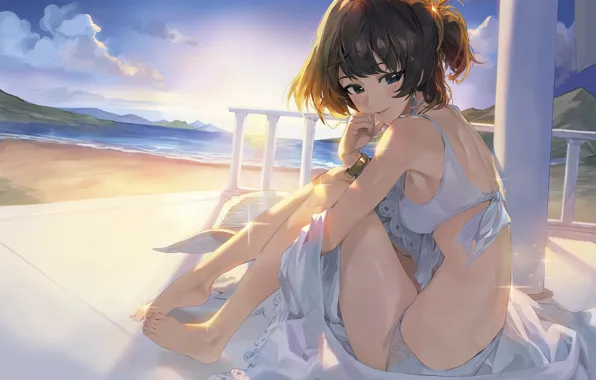Пляж, Девушка, Лето, IdolM@ster