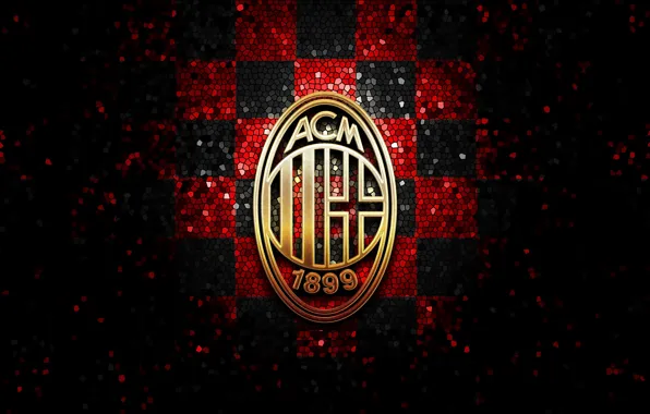 Wallpaper, sport, logo, football, Milan, glitter, checkered