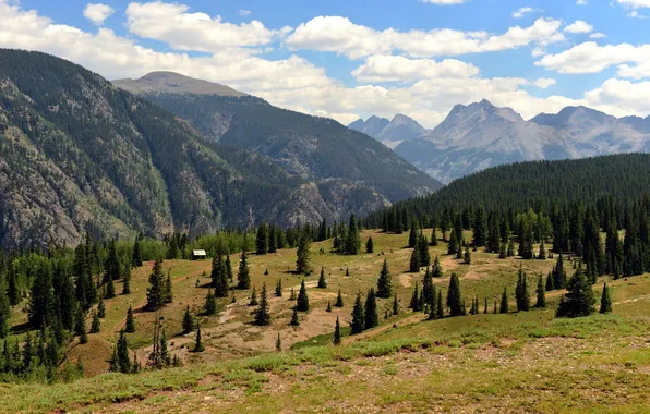 Лето, пейзаж, горы, природа