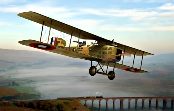 Франция, Бомбардировщик, биплан, WWI, Двухместный, Breguet 14