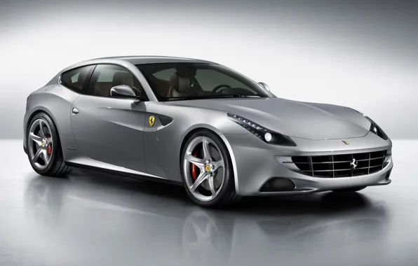 Silver, supercar, ferrari, 2012