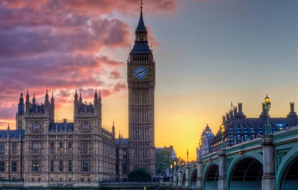 Картинка Англия, Лондон, London, England, River Thames, река Темза, Вестминстерский мост, Westminster Bridge
