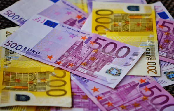 Картинка деньги, размытие, евро, валюта, купюры, euro, currency, banknotes