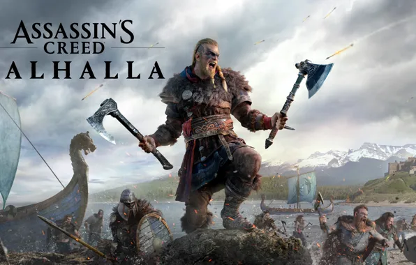 Игры, замок, axe, топор, воины, games, викинг, viking