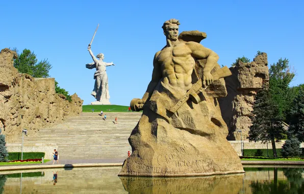 Картинка Скульптура, Россия, Память, Сталинград, Волгоград, Volgograd, Mamayev Kurgan, Мамаев-Курган