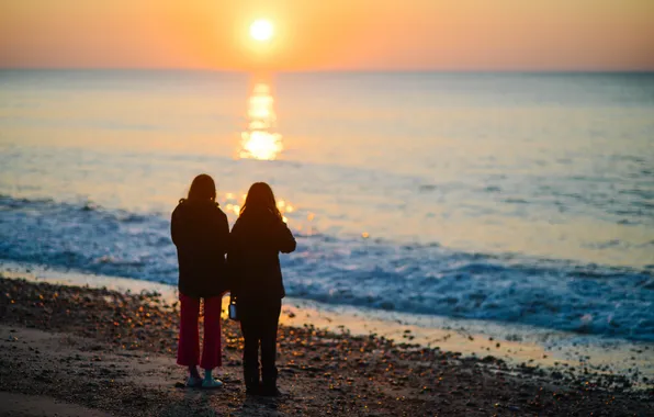 Море, пляж, закат