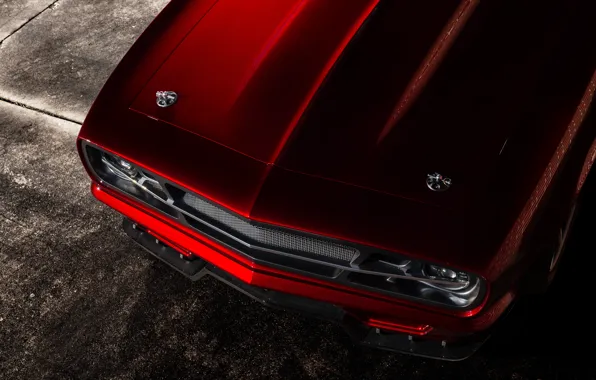 Красный, капот, chevrolet camaro