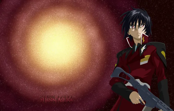 Фон, аниме, арт, галактика, парень, Gundam, Mobile Suit Gundam