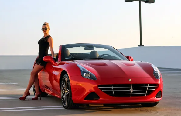 Девушка, Ferrari, суперкар, феррари, калифорния, California