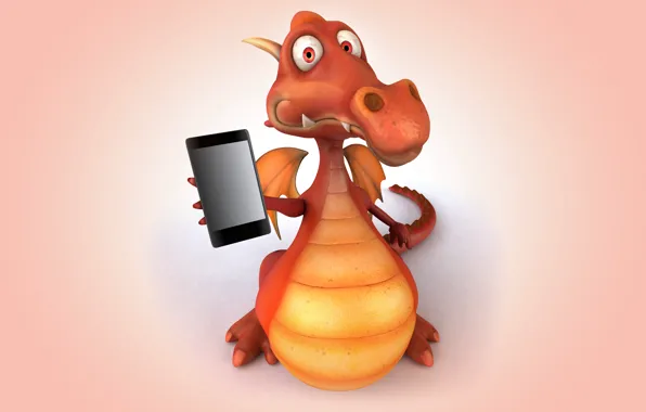 Дракон, dragon, funny, phone