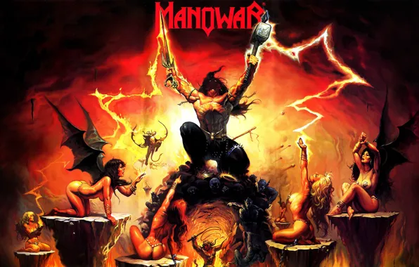 Картинка воин, гарпии, heavy metal, Manowar