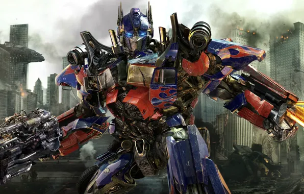 Обои Optimus Prime, Transformers 3 Dark Of The Moon, Трансформеры.