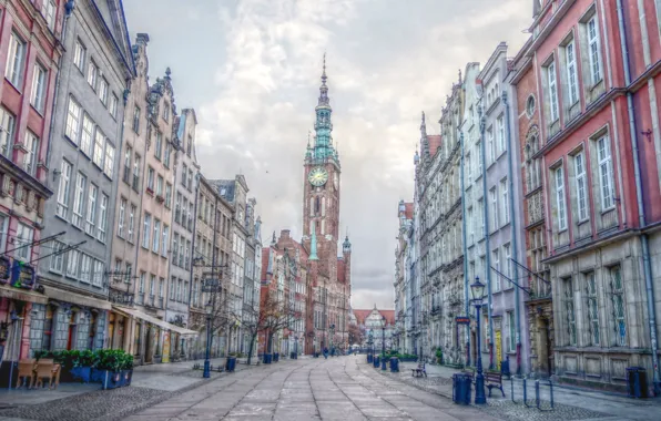 Street, building, poland, gdańsk