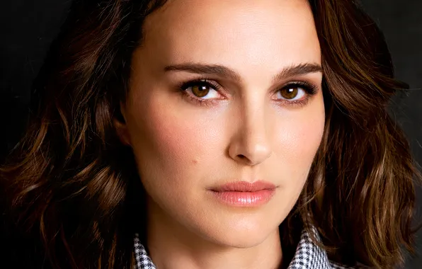 Взгляд, портрет, Natalie Portman, Натали Портман, шатенка, красотка, крупным планом
