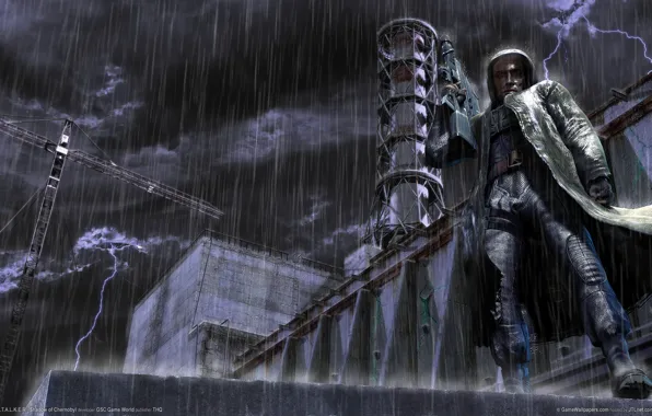 Картинка дождь, Сталкер, Stalker, shadow of chernobyl, АЭС