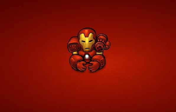 Красный, сталь, минимализм, железный человек, marvel, комикс, iron man