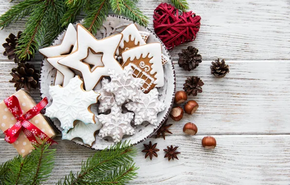 Украшения, Новый Год, Рождество, christmas, wood, merry, cookies, decoration