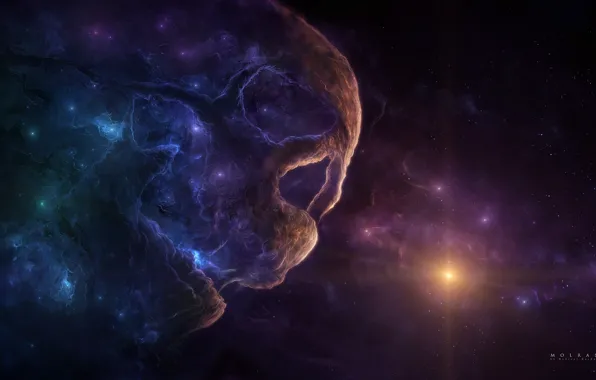 Звезды, Череп, Космос, Туманность, Звезда, Star, Арт, Stars