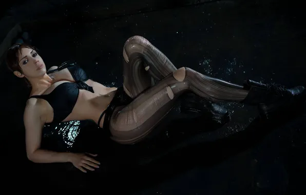 Грудь, колготки, косплей, cosplay, Quiet, mgs5, Тихоня, metal gear solid 5
