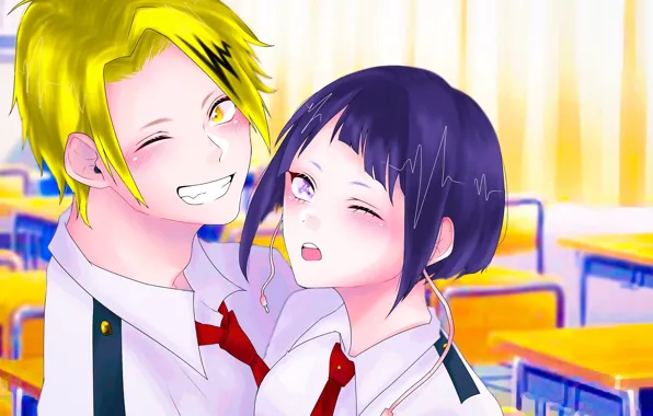 Девушка, пара, парень, My Hero Academia, Boku No Hero Academia, Моя Геройская Академия