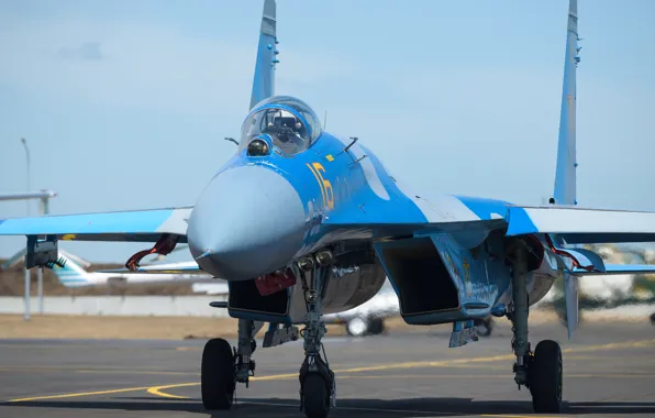 Истребитель, аэродром, Sukhoi, Su-27