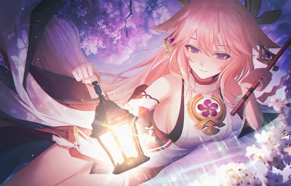 Gadis kawaii, ya miko, dampak genshin
