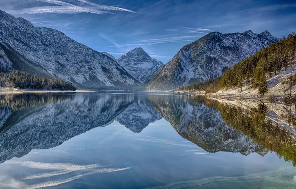 Картинка горы, отражение, Австрия, Альпы, Austria, Alps, Тироль, Tirol