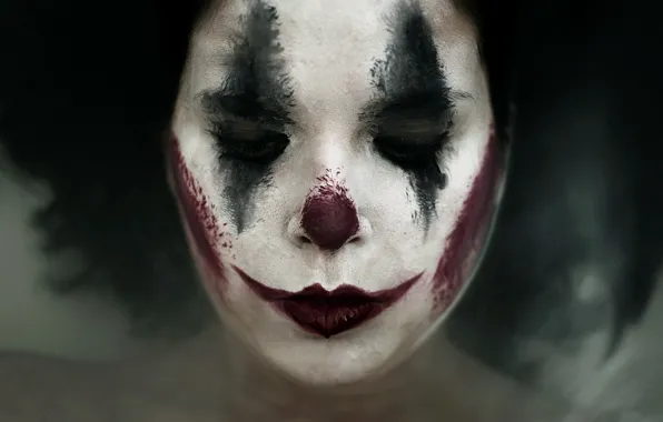 Картинка лицо, макияж, Sad clown