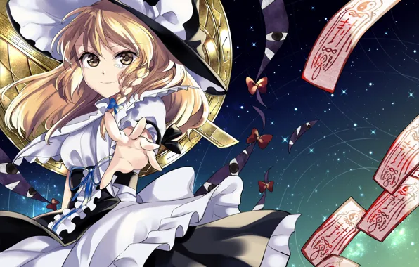 Взгляд, аниме, девочка, touhou, kirisame marisa, Тохо