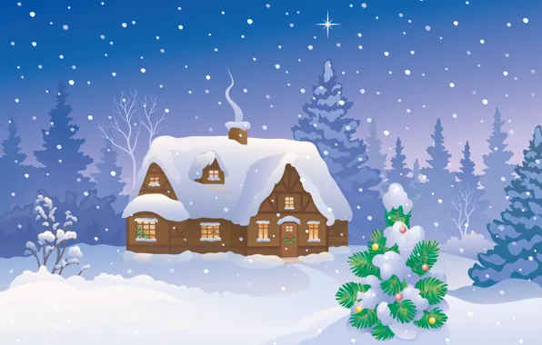 Картинка снег, елка, новый год, new year, snow, Merry Christmas, Счастливого Рождества, Christmas tree