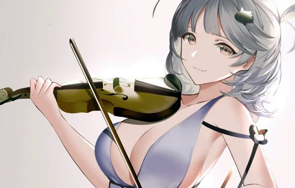 Girl, sexy, cleavage, blouse, boobs, anime, beautiful, short hair