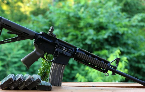 Картинка Автомат, обоймы, assault rifle, AR-15, штурмовая винтовка