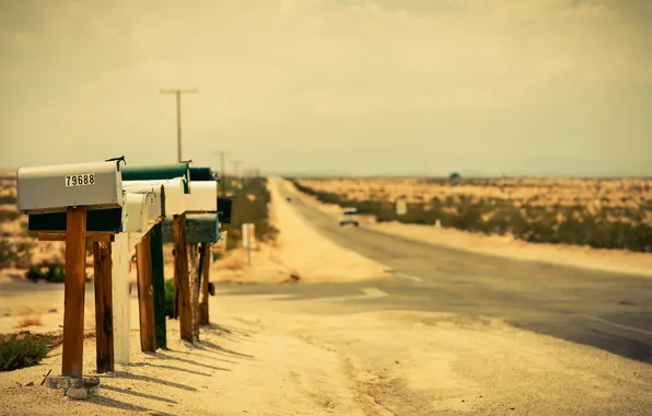 Дорога, фон, ящик