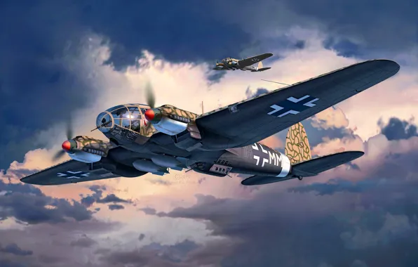 Картинка люфтваффе, He 111, Средний бомбардировщик, Heinkel He 111H-6, KG26, Kampfgeschwader 26