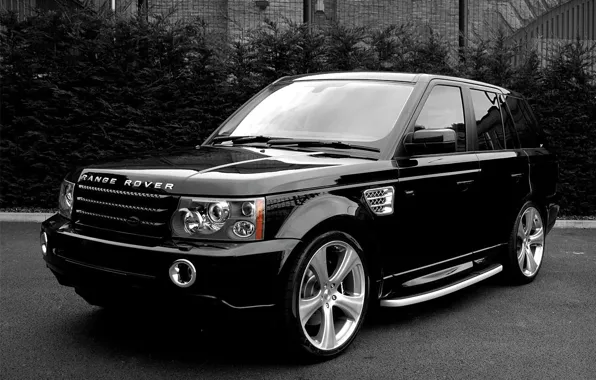 Картинка черно-белая, джип, внедорожник, Land Rover