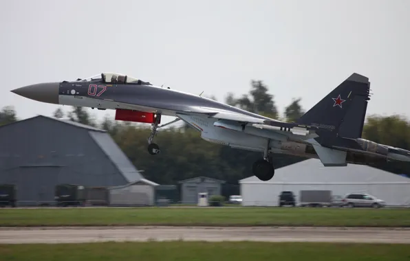 Картинка взлёт, Су-35С, ОКБ Сухого, ВВС России, Flanker-T+, MAKS-2013