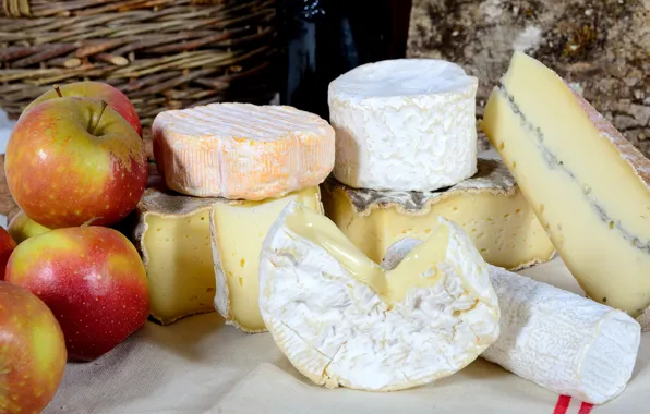 Яблоки, сыр, apples, cheese