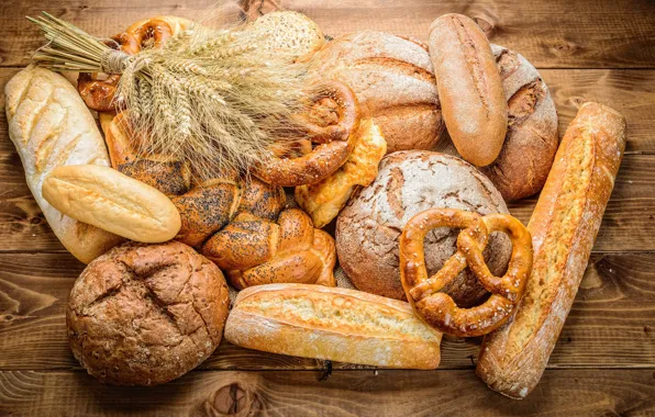 Хлеб, колосья, выпечка, булочки, батон, baking