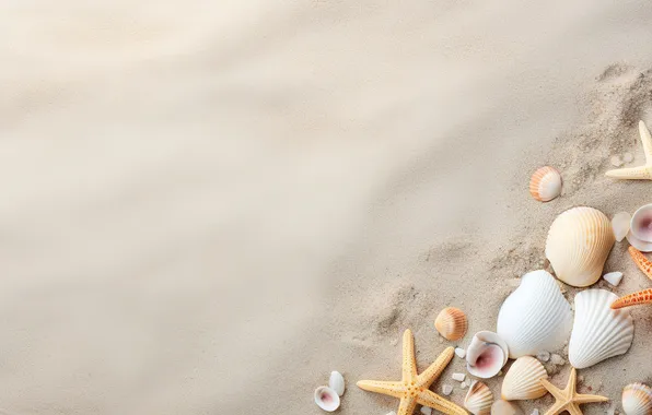 Песок, пляж, фон, ракушки, beach, texture, background, sand