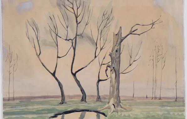 Картинка 1920, Trees, Charles Ephraim Burchfield